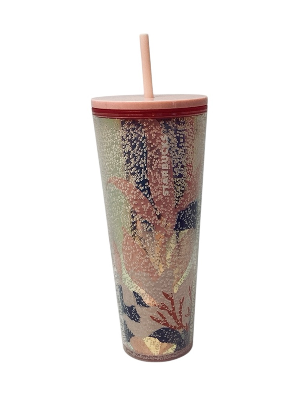 🍄 Starbucks Pink Coral Reef Bubble Tumbler with Straw